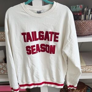 Beach Riot White and Red Crew Neck Sweatshirt from Anthropologie. Size Medium.